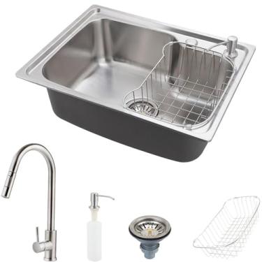 Imagem de Pingoo.casa, Cuba Cozinha Acessórios Matis e Torneira Gourmet Iriri - Escovado