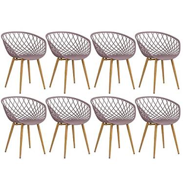 Imagem de Loft7 Home Decor, Kit 8 Cadeiras Clarice Nest Sidera com Apoio de Braços - Fendi