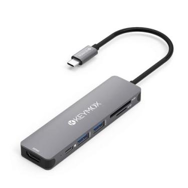 Imagem de Do Brasil Adaptador Multiporta Hub USB C 6 em 1 Dongle USB C com 2 USB-A, 100W de carregamento PD, 4K HDMI, leitor de cartão SD/TF compatível com MacBook, iPad e dispositivos USB-C (Hub 6 em 1 tipo C)