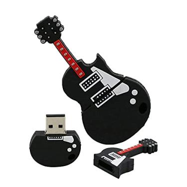 Imagem de 16 GB em forma de guitarra USB Flash Drive USB Stick USB Flash Disk USB Pen Drive Pen Drive U Disk PenDrive Memory Stick Armazenamento externo Flash Memory Storage USB (Preto)