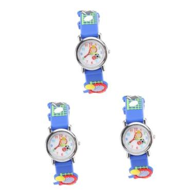 Imagem de SHERCHPRY 3 Pecas Relógio Infantil Crianças Relógio De Quartzo Relógio De Quartzo Infantil Relógio De Crianças 3d Desenho Animado Raquete De Tênis Material Da Pulseira: Plástico Alunos