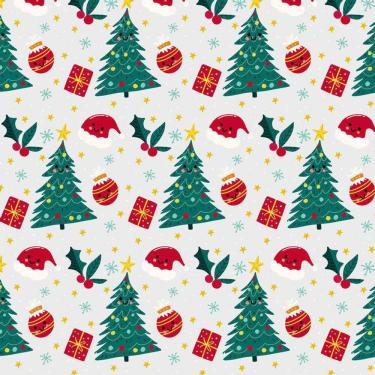 Imagem de Papel De Parede Adesivo Árvore Natalina Cinza Decorativo