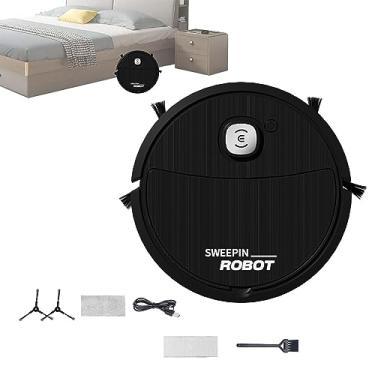 Imagem de Robô Aspirador de pó | Robô de carregamento USB inteligente com forte sucção | Vassoura elétrica para sala de estar, varanda, cozinha, quarto, sala de jantar, corredor Lencyh