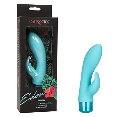 Imagem de CalExotics Eden Bunny – Vibrador de coelho de silicone impermeável com 10 funções – Brinquedos sexuais adultos para casais – Massageador clitóris – Azul