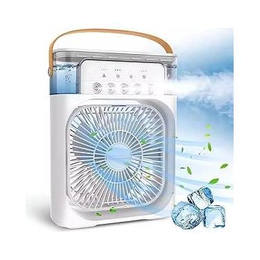 Imagem de HANGAR TREZE Ventilador Portátil de Mesa Mini Ar Condicionado Umidificador Climatizador Pode Colocar Gelo Luz Led (Branco)