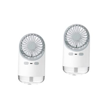 Imagem de VOSAREA 2Pcs Ventilador De Refrigeração USB Nebulização Ventilador Noite Umidificador Ventilador 3 Em 1 Ventilador Q1 Mini Ventilador Elétrico Branco