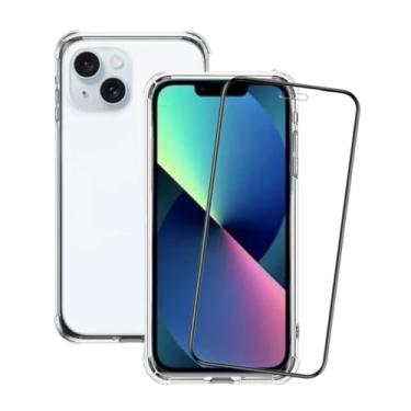Imagem de Kit Capa Capinha Anti Impacto e Película Cerâmica Compatível iPhone 11 12 13 Pro 14 (iPhone 13)