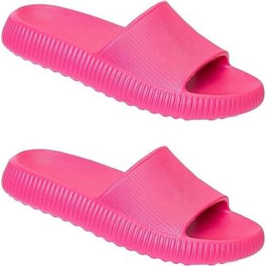 Imagem de Chinelo Nuvem EVA Confortável Macio Leve Feminino Masculino Sándalia Unissex Ortopédico (Rosa, BR, Adulto, Faixa Numérico, 37, 38)