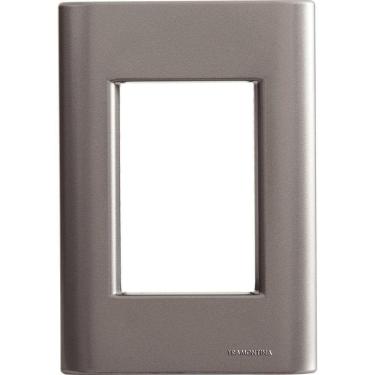 Imagem de Placa 3 Postos 4x2 Tramontina Giz Onix Metalizado Sem Suporte Tramontina