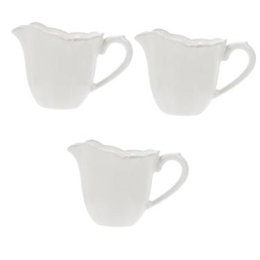 Imagem de iplusmile 3 Pecas pote de molho de cerâmica mini jarra de creme molheira de leite molheiras de leite xícara de molho de cerâmica vintage recipiente panela de molho distribuidor branco