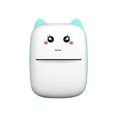 Imagem de Impressora portátil de fotos com etiquetas Bluetooth para impressão de notas de estudo, pequenas impressoras térmicas domésticas, (Olhos Pequenos Azuis)