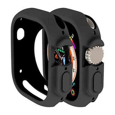 Imagem de Capa bumper compatível com Apple Watch Ultra 2/Ultra 49 mm, capa protetora de TPU macio para Apple Watch Ultra 2/Ultra 49 mm (preto)