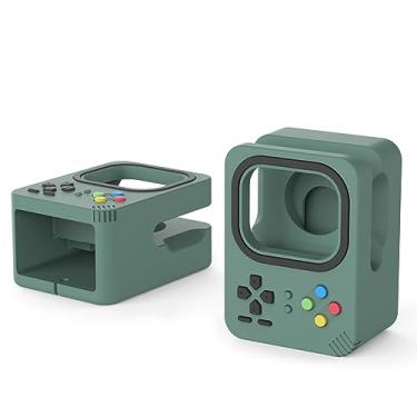 Imagem de LJFLYXRI Suporte de carregador para Apple Watch, compatível com todas as séries Apple Watch Ultra/SE/8/7/6/5/4/3/2/1, suporte de mesa de silicone para iWatch compatível com o modo criado-mudo (verde)