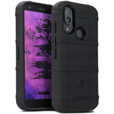 Imagem de Nakedcellphone Capa para telefone CAT S62 PRO, Special Ops Tactical Armor Rugged Shield - Design de fibra de carbono preta