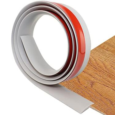Imagem de Tira de transição de piso autoadesiva para tapete e piso, transições de acabamento de borda, transições de limiar de PVC adequadas para altura limite inferior a 3 mm (3,3 pés, cinza)
