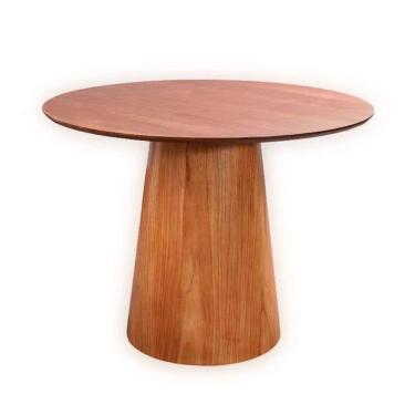 Imagem de Mesa de Jantar Cone Tampo Laqueado Com Vidro 90cm Facilita Decor