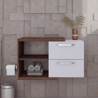 Imagem de Armario Gabinete Nexus 83 cm Nogal/Branco Chess