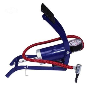 Imagem de Bomba de balão para infláveis, bomba inflável, bomba inflável, bicos de carro, bicicletas, bombas de chão manuais de alta pressão pequenas para motocicletas (azul, 21,5 cm)