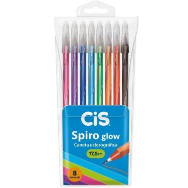 Imagem de Caneta esferografica cis spiro 0,7mm glow 8 cores