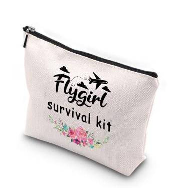 Imagem de WCGXKO Flygirl Kit de sobrevivência para comissária de bordo bolsa de viagem com zíper bolsa de viagem para tripulação de aeromoça, Flygirl Survival