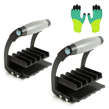 Imagem de Lymn Suporte de painel e madeira compensada - pacote com 2 - ferramenta de elevação de drywall para construção, madeira e lajes - braçadeira autoajustável comporta folhas de até 1,9 cm