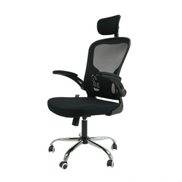 Imagem de Cadeira Ergonômica Eurynom, Giratória, para Escritório e Home Office, com Encosto Reclinável, Braços Pivotantes, Apoio de Cabeça, Apoio Lombar (Preta)