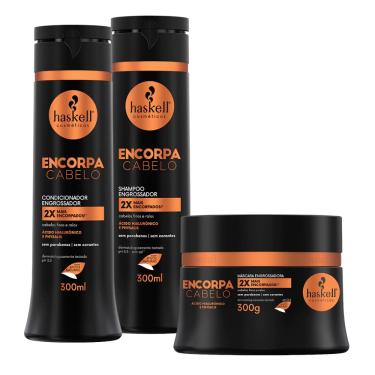 Imagem de Kit Encorpa Cabelo Haskell Shampoo + Condicionador + Máscara (300ml/g)