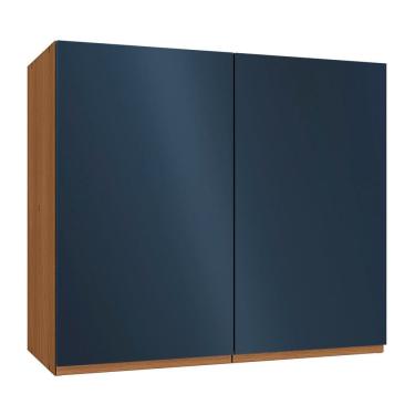 Imagem de Aéreo 2 Portas de 800mm de Madeira, Estilo Contemporanêo Canela/ Azul