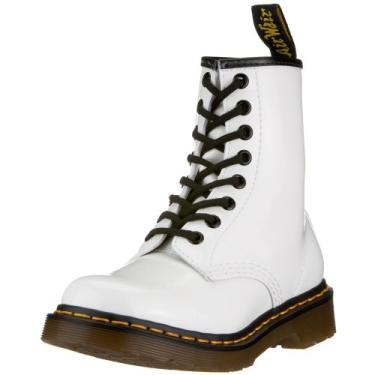 Imagem de Dr. Martens Bota feminina 1460 Softy T 8 Eye Boot, Branco, 35