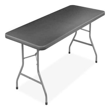 Imagem de Mesa Dobrável Aço E Plástico 180x90x70cm Preta - Maxchief