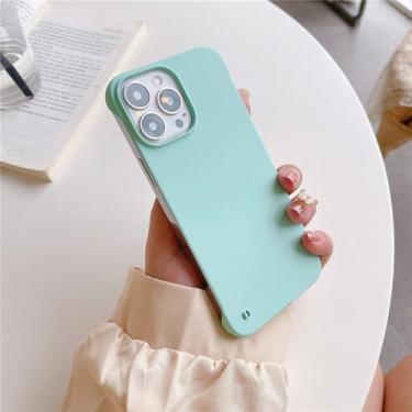 Imagem de Capa de telefone sólida sem moldura fina para iPhone 14 11 13 12 Pro Plus Max Mini XS X XR 7 8 SE3 capa de cor doce sem bordas de PC fosco, W5, para iPhone 13