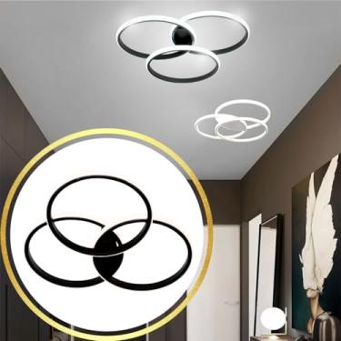 Imagem de Gimpo, Luminária 3 Anéis LED 24 Watts Arandela Plafon Teto Parede Gimpo KJGD-398 COR:PRETO