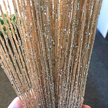 Imagem de Pacote com 2 cortinas de porta com contas de 99 x 199 cm, cortinas de contas para decoração de quarto hippie para porta, cortinas de armário, decoração de privacidade, decoração de