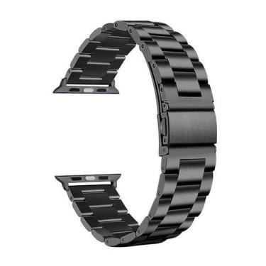 Imagem de Pulseira Tri Elos Compatível Com Apple Watch - Baú do Viking, Preto, 4