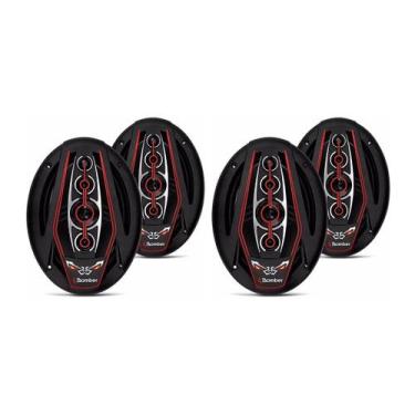 Imagem de Kit 4 Alto Falante Bomber 6x9 Bicho Papão 4ohms 350w Rms Led