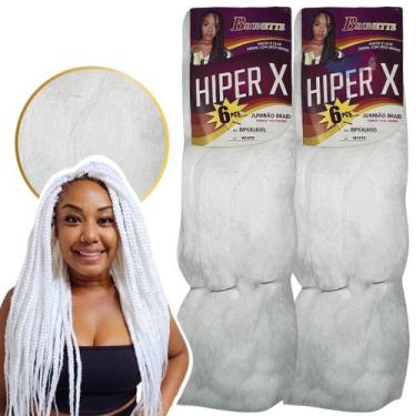 Imagem de Kit 2 Cabelo Jumbo Tranças Hiper X Jumbão Box Braid - Brunette, BRANCO