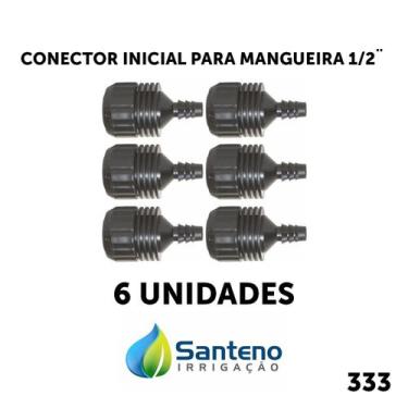 Imagem de Santeno Conexao Inicial Espigão P/ Mangueira 1/2 Pol  ( 6 Unidades), C