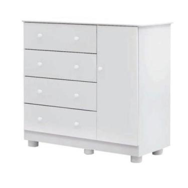 Imagem de Cômoda Sapateira Infantil Junior 4 Gavetas 1 Porta Baby Home Branco Br