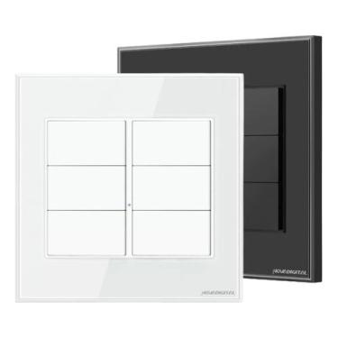 Imagem de Interruptor 4x4 com tecla fisica 6 botoes zigbee preto - NOVADIGITAL
