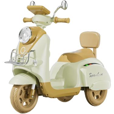 Imagem de Moto Eletrica Shiny Toys Vespa Sportive Scooter 6V Bege Retro