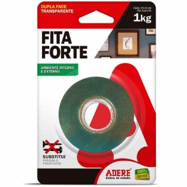 Imagem de Fita Dupla Face Fixa Forte 24x02 Transparente - Adere