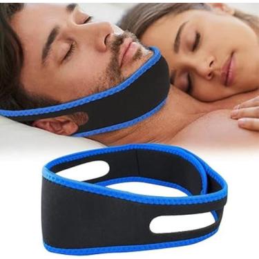 Imagem de Cinta Faixa Anti Ronco E Apneia Do Sono Mantem Boca Fechada Noite Tran
