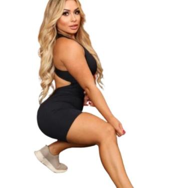 Imagem de Macacão Feminino Com Bojo Suplex Fitness Academia Ginástica- SHINE FIT