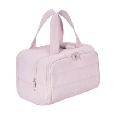 Imagem de shamjina Bolsa de viagem para artigos de higiene pessoal Bolsa de maquiagem para batom Lápis de sobrancelha Sombra, Rosa
