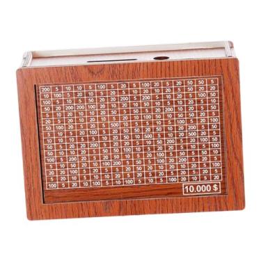 Imagem de UxicRuya Caixa de Poupança de Dinheiro Cofrinho Portátil de Madeira, para Adultos com Números Caso de Armazenamento, Decoração de Casa, Caixa de Dinheiro Poupa, Pode armazenar 10.000 USD