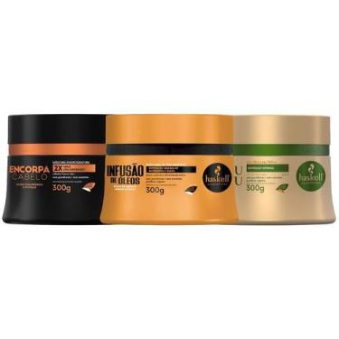 Imagem de Kit Cronograma Haskell Cabelos Secos e Ralos Infusão de óleos + Encorp