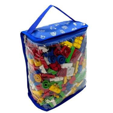 Imagem de Organizador Brinquedos Criança Infantil Educativo Didático Blocos de Montar Carrinhos Boneca - M (Azul)