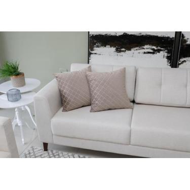 Imagem de Conjunto 2 Almofadas 50x50 Veludo Estampa Losango Linha douradas - Mor
