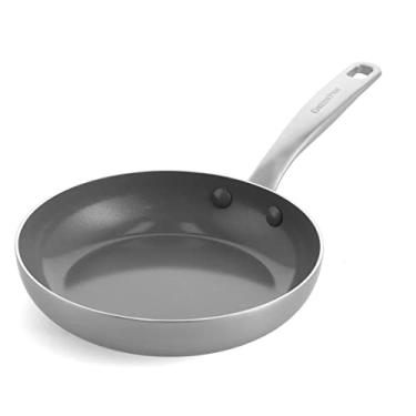 Imagem de GreenPan Frigideira Chatham Tri-Ply de aço inoxidável de cerâmica saudável antiaderente de 20 cm, livre de PFAS, adequado para indução, pode ser lavado na lava-louças, prata