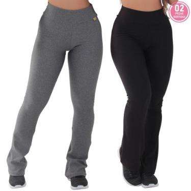 Imagem de Kit com 02 Leggings Flare Felpada Bailarina Wide Leg - Click Mais Boni